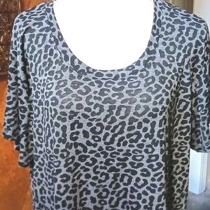 NWOT Tart Intimates Versatile Loungewear Short Sleeve Grey/Black Plus Size 1X